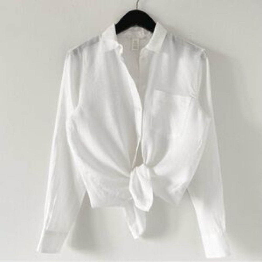 Classic White Button-Up Women's Top